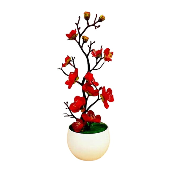 Small Simulation Flower Tree Faux Flower Plant in Potted Desk Simulation Plant Perfectly for Tabletop Office Decoration