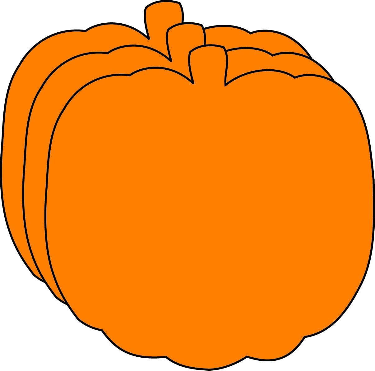Small Orange Pumpkin Construction Paper Cut-Outs