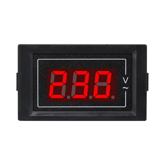 Small Single-phase AC Digital Voltmeter Voltage Meter Volt Instrument Tool 2 Wires Voltmeter Panel Indicator Light Lamp Gauge