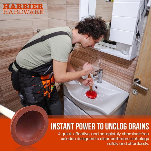 Small Sink Plunger, 10.5-Inch, 4-Inch Mouth, 9-Inch Handle, Compact$$Tools & Hardware Other