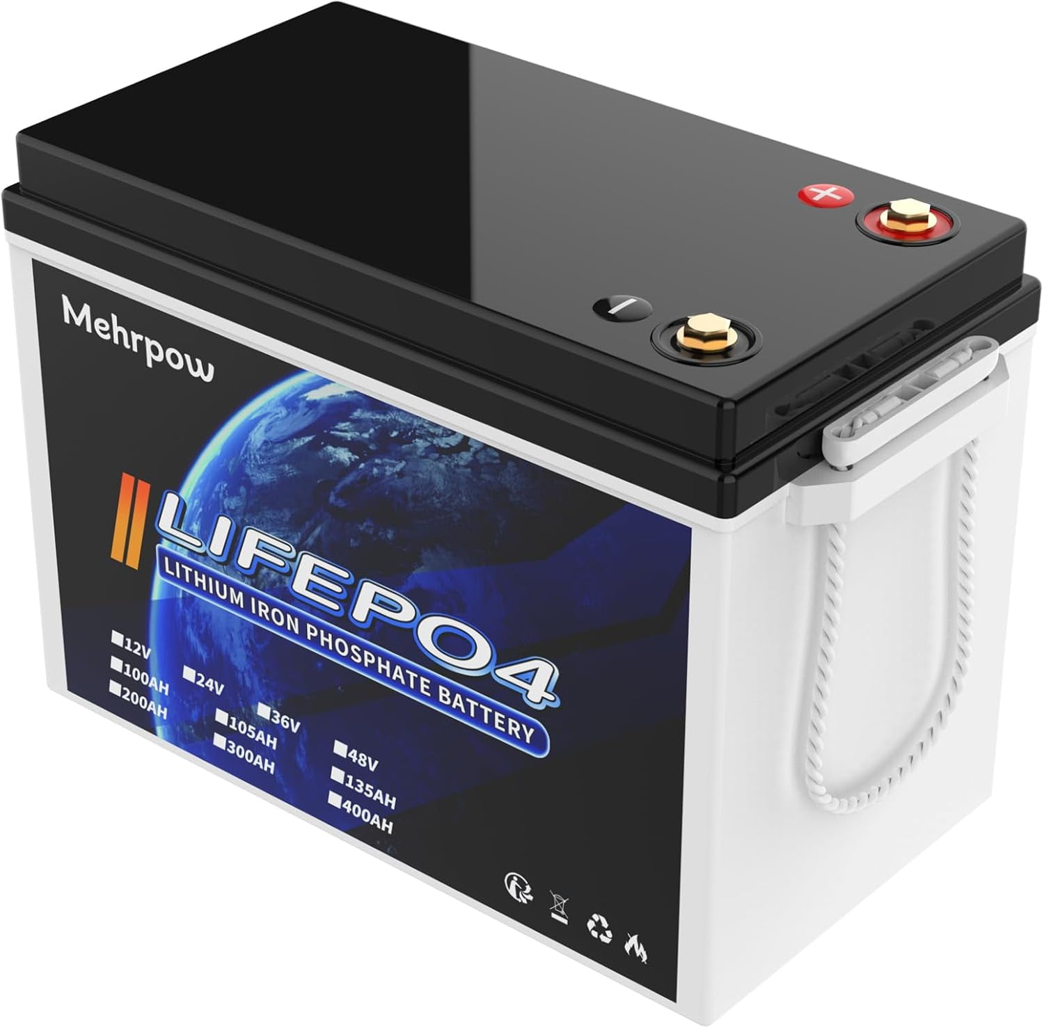 Small Size 12V 200Ah LiFePO4 Lithium Battery 200A BMS,Max.2560W Load Power,15000+ Deep Cycle Lithium Iron Phosphate Battery Great For Winter Power Shortage, RV, Marine and Off Grid Applications
