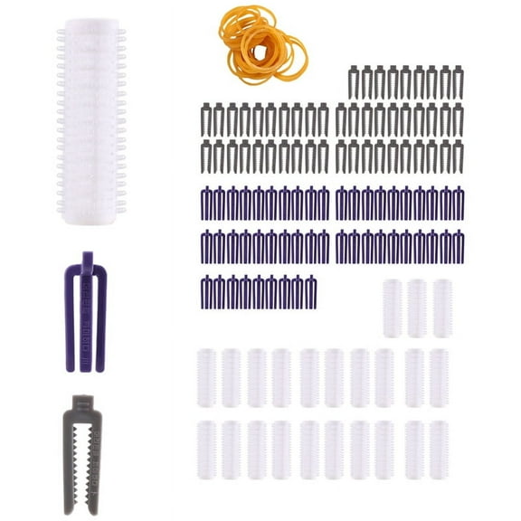 Small Size 24Pcs/Set Salon Nylon Hook & Loop Hair Rollers Set Hair Root Perm Rods Bars Curlers with Clips & Rubber Bands plastic As shown