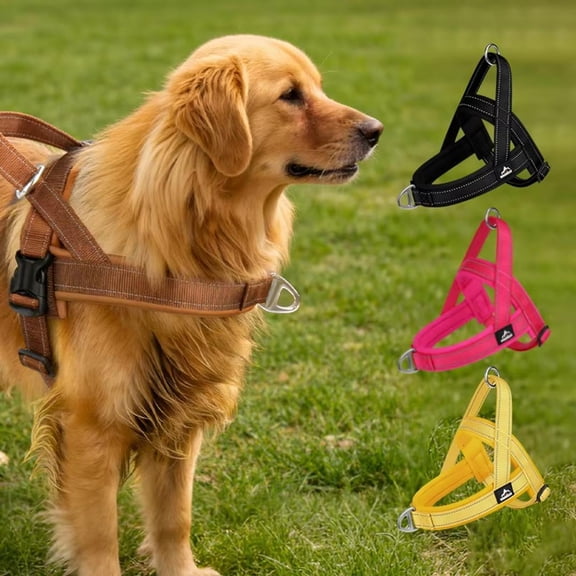 Small Size Black No-Pull Dog Harness, Adjustable & Breathable Saddle-Style Pet Chest Harness with Explosion-Proof Design, Comfortable & Non-Chafing, Perfect for Outdoor Walking, Hi