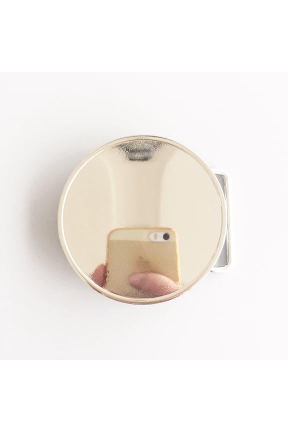 Small Size Bright Silver Custom Round Blank Belt Buckle