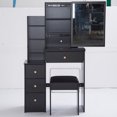 thumbnail image 1 of Small Size Left Bedside Cabinet Vanity Table + Cushioned Stool, 1 of 12