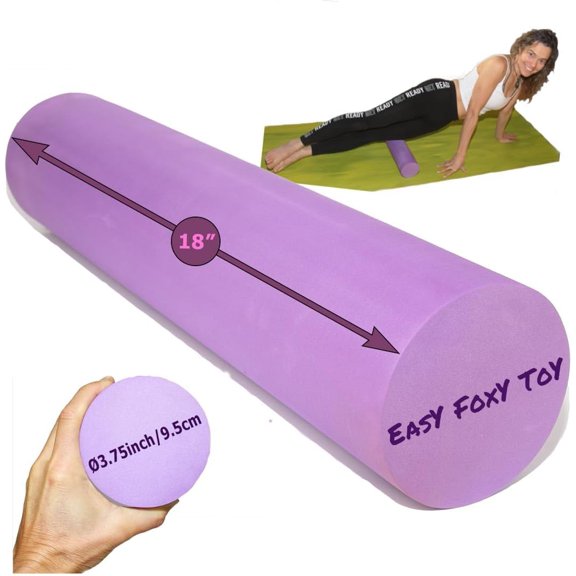 Small Size Medium-Hard Density EVA 4 Inch Foam Roller for Back &Leg Pain; Sore Muscle Recovery; Trigger Point Massage Roller 3.75x18inch Physical Therapy; Helps as Spine Cracker Stretcher