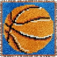 thumbnail image 1 of Small Size Mini Basketball Latch Hook Kits Rug DIY Cushion Tapestry Making Crochet Hook Mat Making Kits Color Preprinted Pattern Canvas DIY Carpet Needlework Crochet Cushion Kits 30x30cm, 1 of 7
