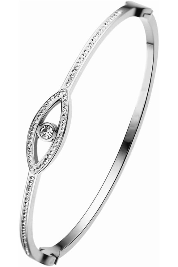 Small Size Stainless Steel Evil Eye of Gold Cocktail Party Bangle Bracelet