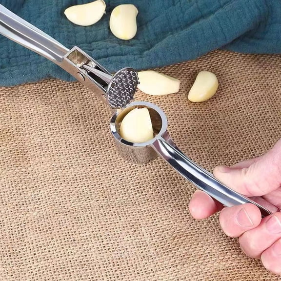 Small Size Stainless Steel Manual Garlic Press, Multifunctional Garlic Mincer Crusher Nut Cracker For Kitchen Cooking