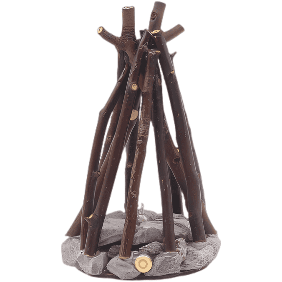 Small Size Tree Branch & Stone Warm Light, Creative Night Light, Simple Retro Decorative Handmade Tree Branch Shape, LED Burning Campfire, 3D Desktop Ornament for Homestays, Three Modes