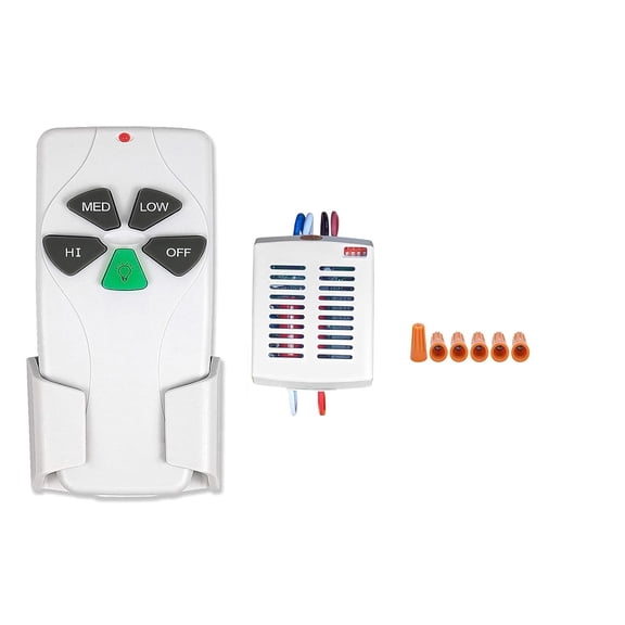 Small Size Universal Ceiling Fan Remote Control Kit, 3 Speed Control with Light Dimming, Mini Receiver Replacement for /Hunter///Honeywell and More