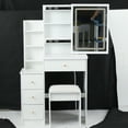 thumbnail image 1 of Small Size Vanity Table Set with Touch Control LED Mirror, 1 of 9