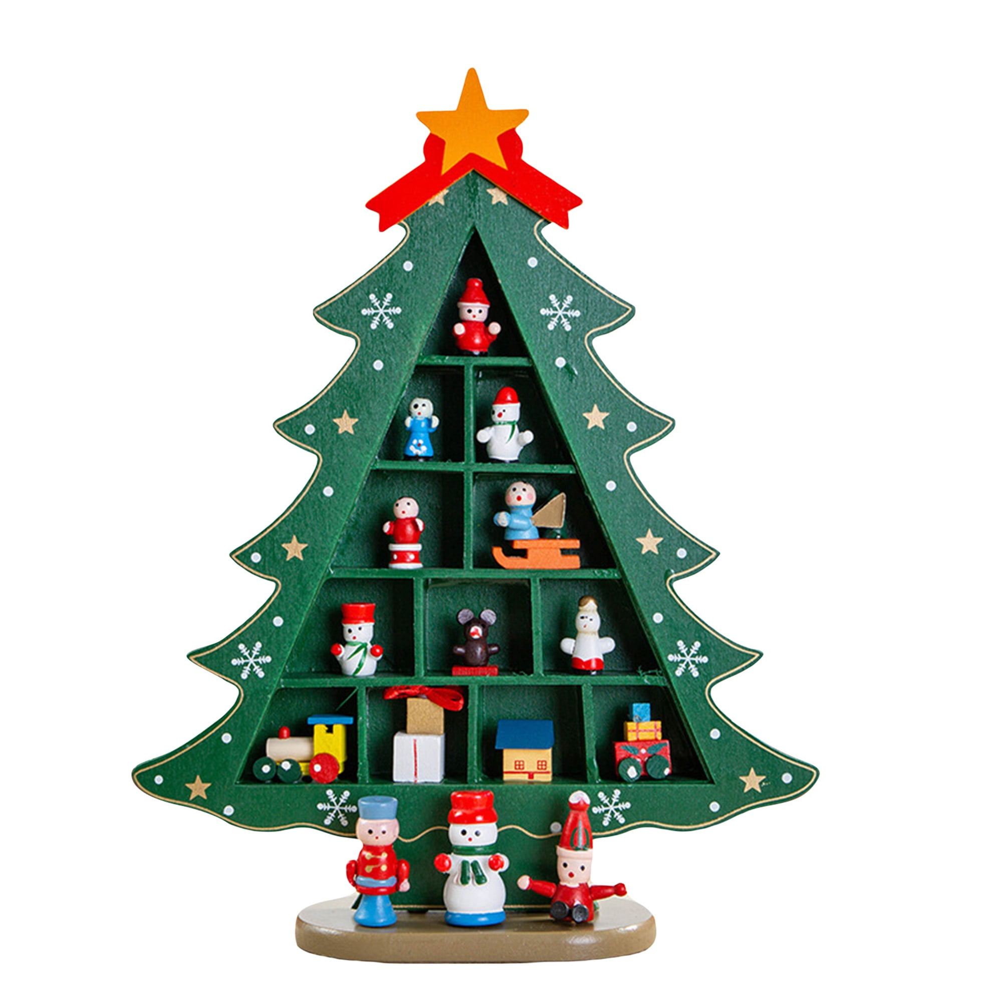 Small Size Wood Christmas Tree Storage Rack, Cute Standing Desk