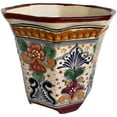 thumbnail image 1 of Small-Sized Alamo  Mexican Colors Talavera Ceramic Garden Pot, 1 of 4