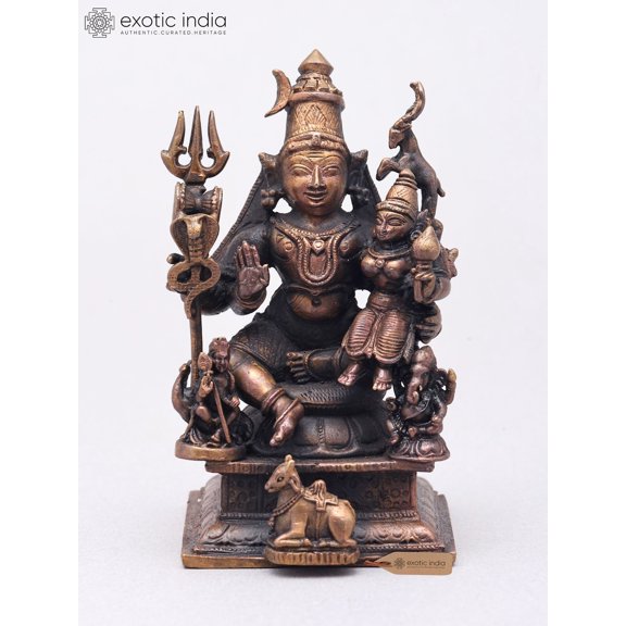 Small Sized Copper Shiva Parvati