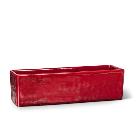 Abbott Collection 27-INFERNO-6382-SM Sm Slim Long Planter-Red-3x11 L, Red