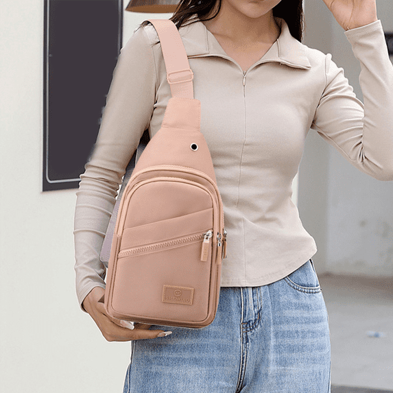 Small Sling Backpack Crossbody Sling Bag, Chest Bag Daypack Fanny Pack with Headphone Hole for Outdoors Hiking Traveling