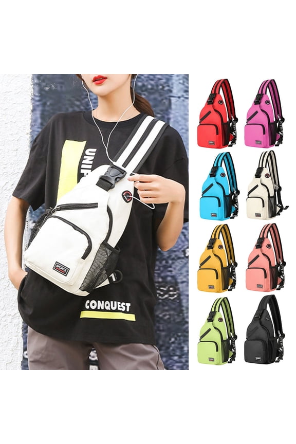 Small Sling Backpack Crossbody Sling Bag for Women and Mens Chest Bag Daypack Fanny Pack Cross Body Bag for Outdoors Hiking Traveling Yellow