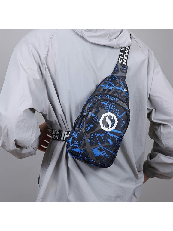 Small Sling Bag,Crossbody Bags,Camouflage Fanny Packs,Chest Bag,Travel Chest Gifts for Boys,for outdoor activities,light hiking and travel,have multiple pockets 