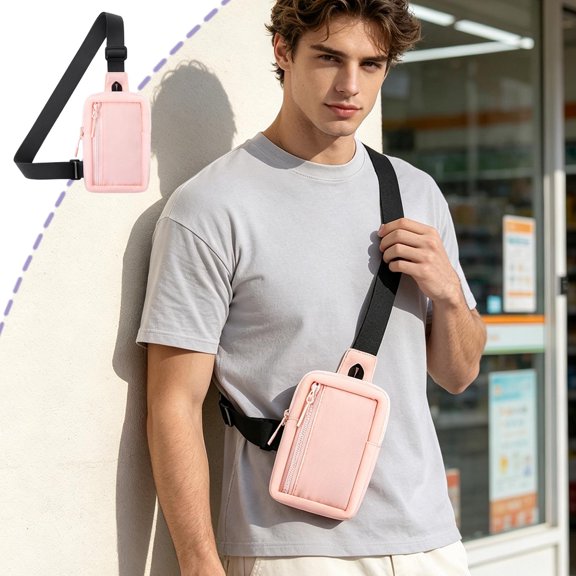 Small Sling Bag Crossbody Chest Shoulder Pack, Water Resistant Travel Purse One Strap for Men Women, Large Main Pocket Hold Tablets, Lightweight Durable Polyester, Outdoor Hiking Cycling
