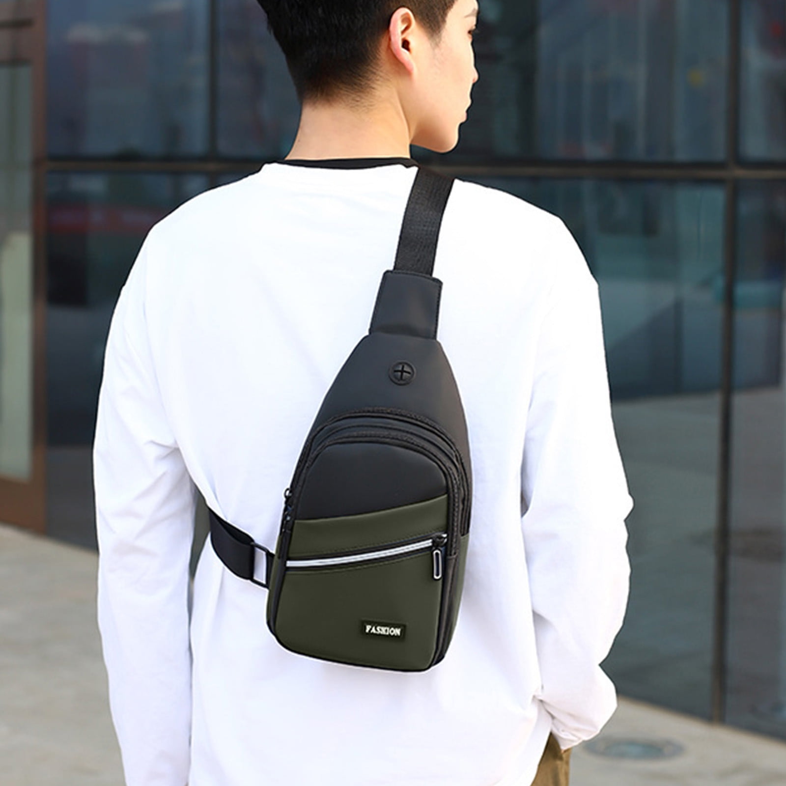 Men's Shoulder Bag Oxford Chest Bag Sling Crossbody Bag Casual Travel  Phone Bag