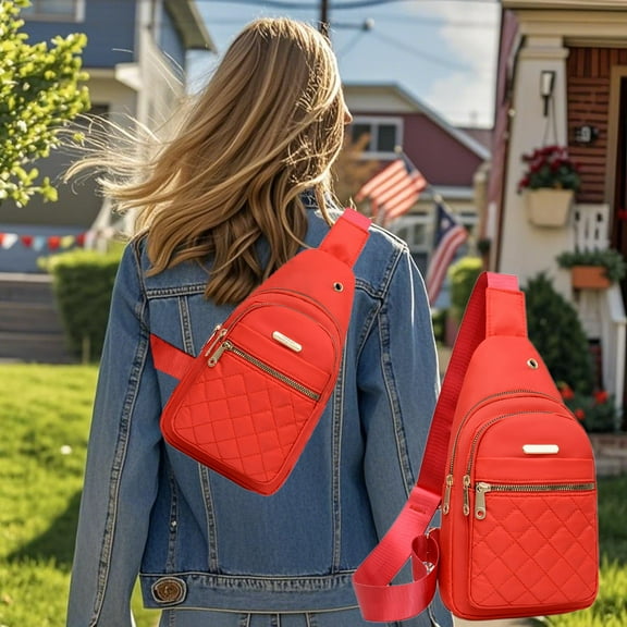 Small Sling Bag,Crossbody Sling Backpack,Fashion Casual Shoulder Bag for Travel,Running,Hiking and Daily Use(Red)