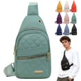 thumbnail image 1 of Small Sling Bag Crossbody Sling Backpack for Men and Women, Small Fanny Pack Cross Body Bag Hiking Traveling Backpack, Back to School, Green, 1 of 4