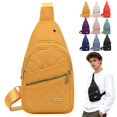 thumbnail image 1 of Small Sling Bag Crossbody Sling Backpack for Men and Women, Small Fanny Pack Cross Body Bag Hiking Traveling Backpack, Back to School, Yellow, 1 of 4