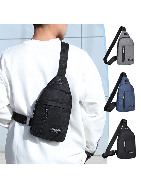 Small Sling Bag Crossbody for Men Women One Strap Shoulder Cross Body Bag Sling Backpack for Travel, 11.8*6.7*2 Inch