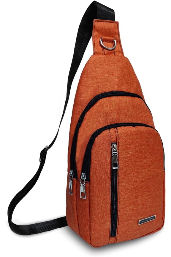 Small Sling Bag for Men Women One Strap Shoulder Crossbody Backpack with USB Charging Port for Hiking Cycling Travel Black