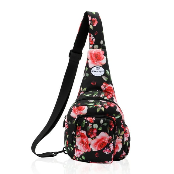 Small Sling Bag for Women Floral Crossbody Sling Backpack Chest Bag Travel Daypack Shoulder Bag Outdoor Hiking Sports Bags