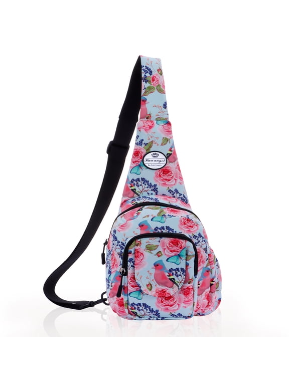 Small Sling Bag for Women Floral Crossbody Sling Backpack Chest Bag Travel Daypack Shoulder Bag Outdoor Hiking Sports Bags