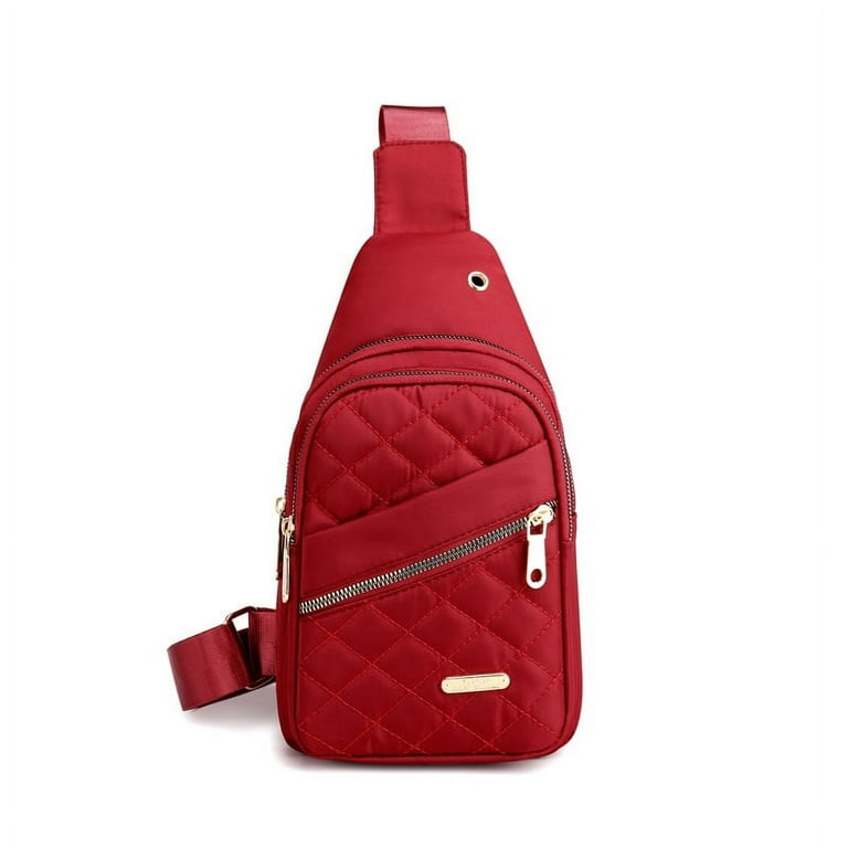Waterproof Nylon Sling Bag for Women Men Small Crossbody Backpack for Travel Running Hiking Red Walmart