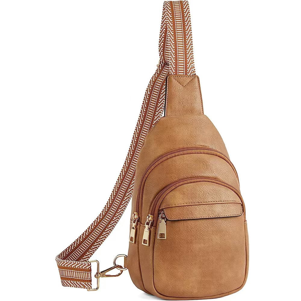 Small Sling Bag for Women Vegan Leather Crossbody Purses Fanny Pack Chest Bag for Travel