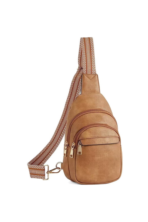 Small Sling Bag for Women Vegan Leather Crossbody Purses Fanny Pack Chest Bag for Travel