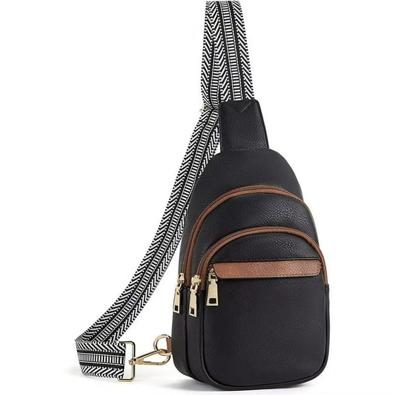 Small Sling Bag for Women Vegan Leather Crossbody Purses Fanny Pack Chest Bag for Travel