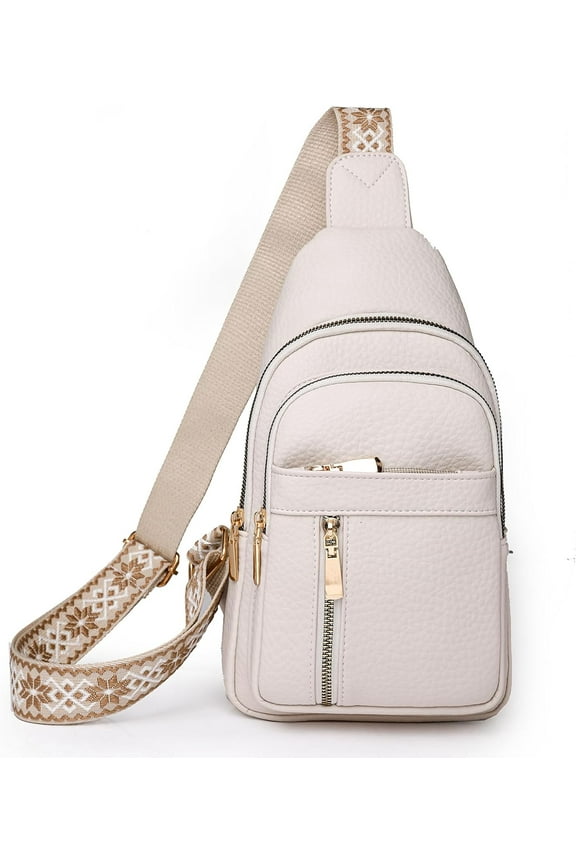 Small Sling Bag for Women Vegan Leather Fanny Pack Crossbody Bag for Women Casual Daypack for Travel Chest Bag Green