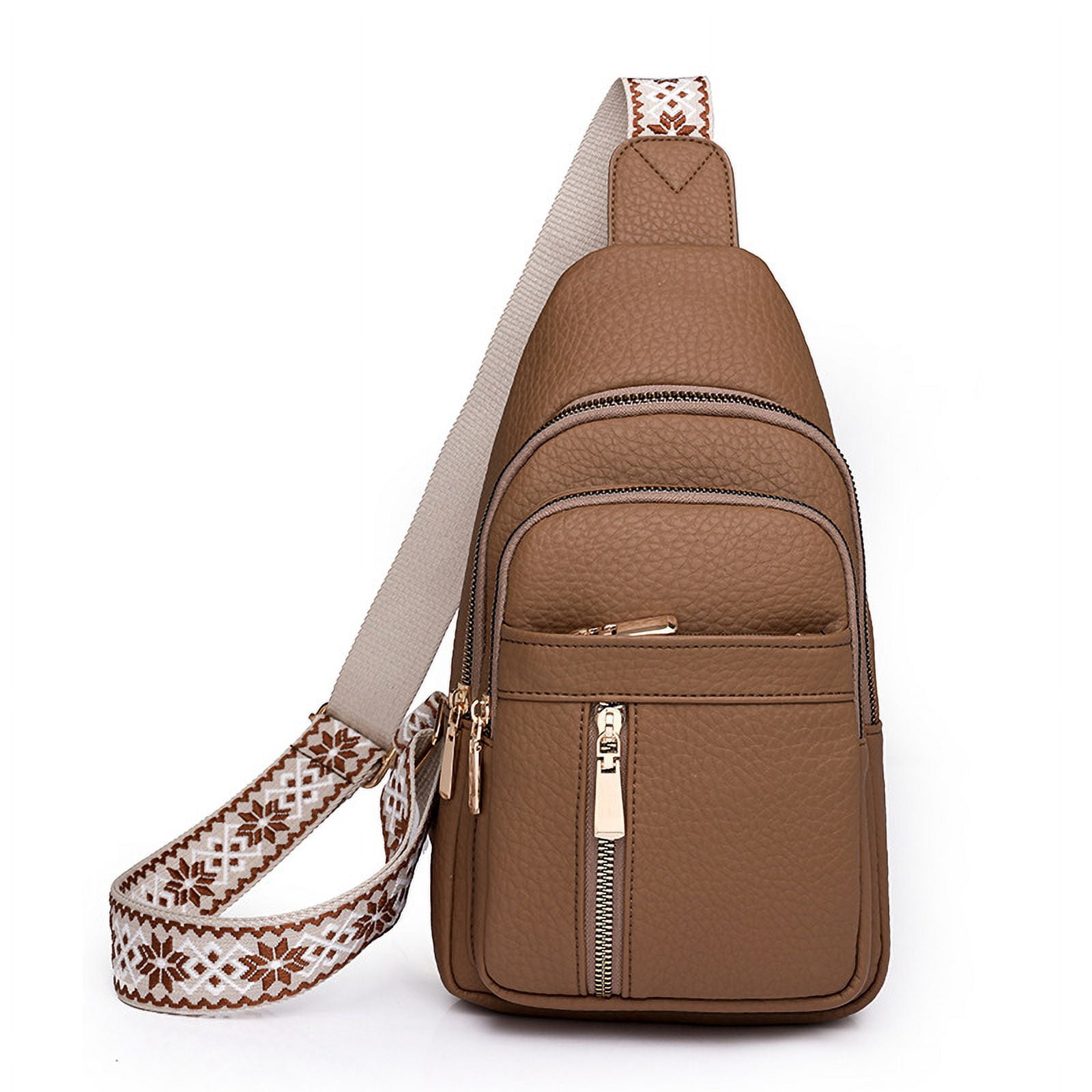 Small Sling Bag for Women Vegan Leather Fanny Pack Crossbody Bag for Women Casual Daypack for Travel Chest Bag