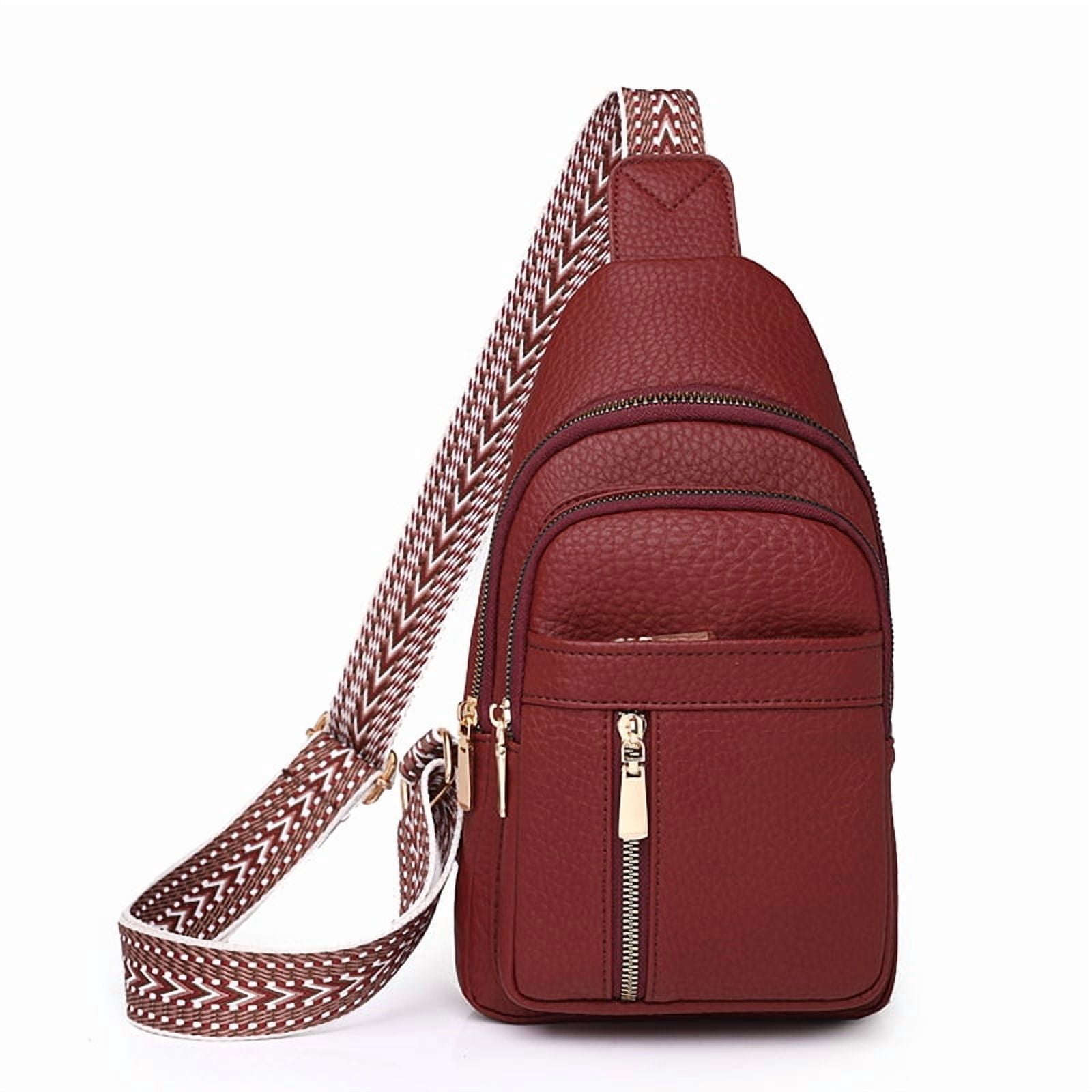 Small Sling Bag for Women Vegan Leather Fanny Pack Crossbody Bag for Women Casual Daypack for Travel Chest Bag