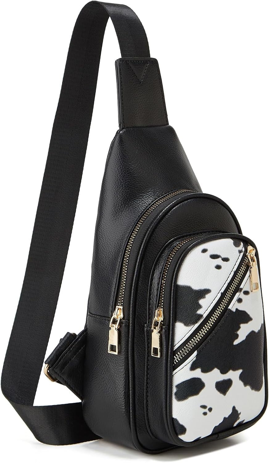 Small Sling Bag for Women, Vegan Leather Fanny Pack Crossbody Bags for Women, Chest Bag With Wide Strap