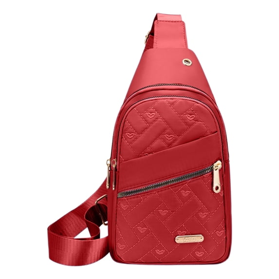 Small Sling Bags for Women,Crossbody Sling Backpack,Multi-Pocket Daypack With Earphone Cutout for Travel Outdoor Hiking,Everyday Outfits,Red