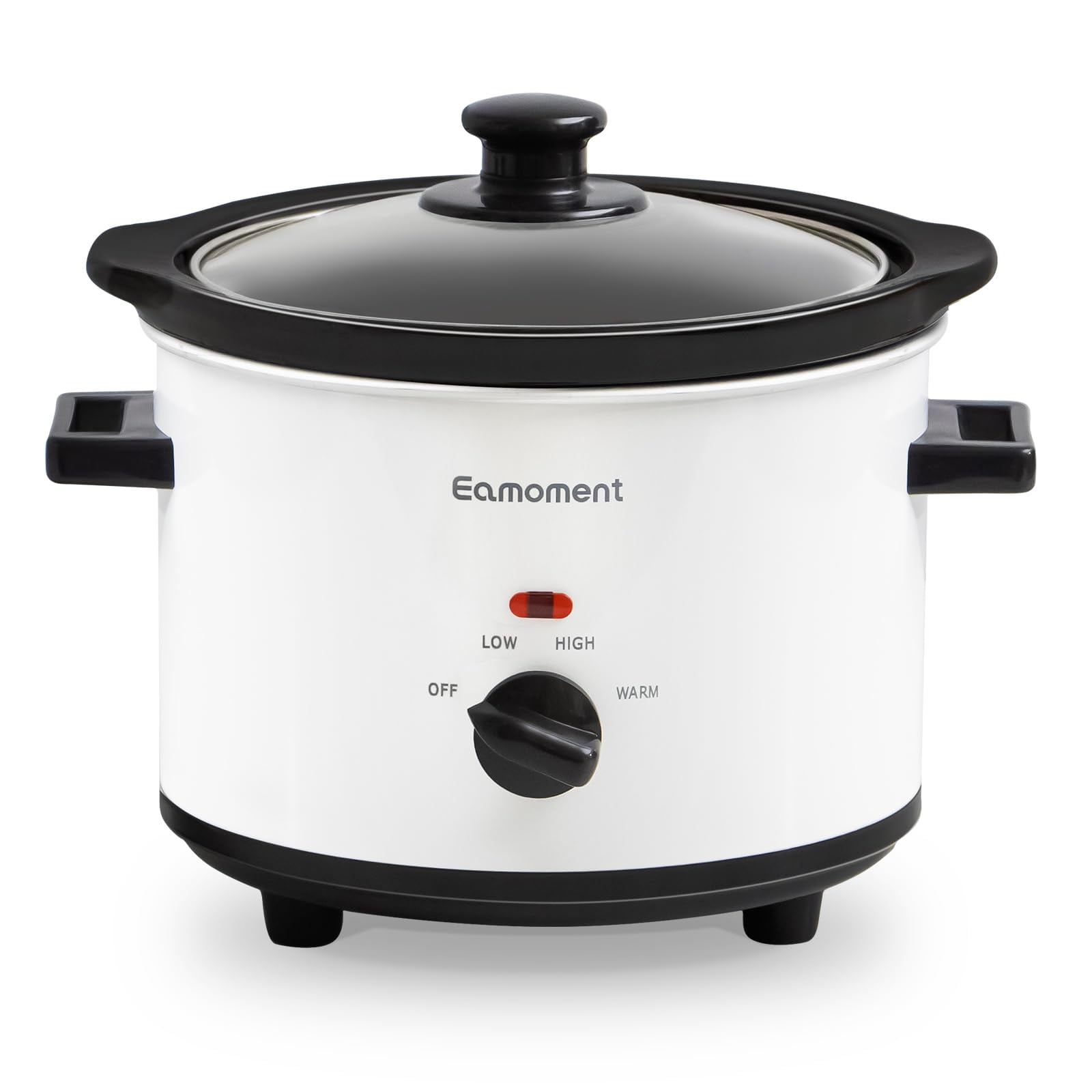Small Slow Cooker, 1.5 Quart Mini Ceramic Pot Adjustable Temperature/Main Dishes/Sauces/Stews and Dishwasher-Safe Glass Lid and Pot, White