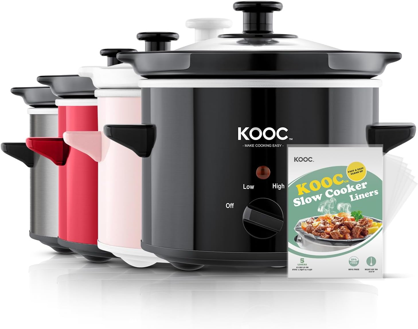 Small Slow Cooker, 2Quart, Free Liners Included for Easy Cleanup