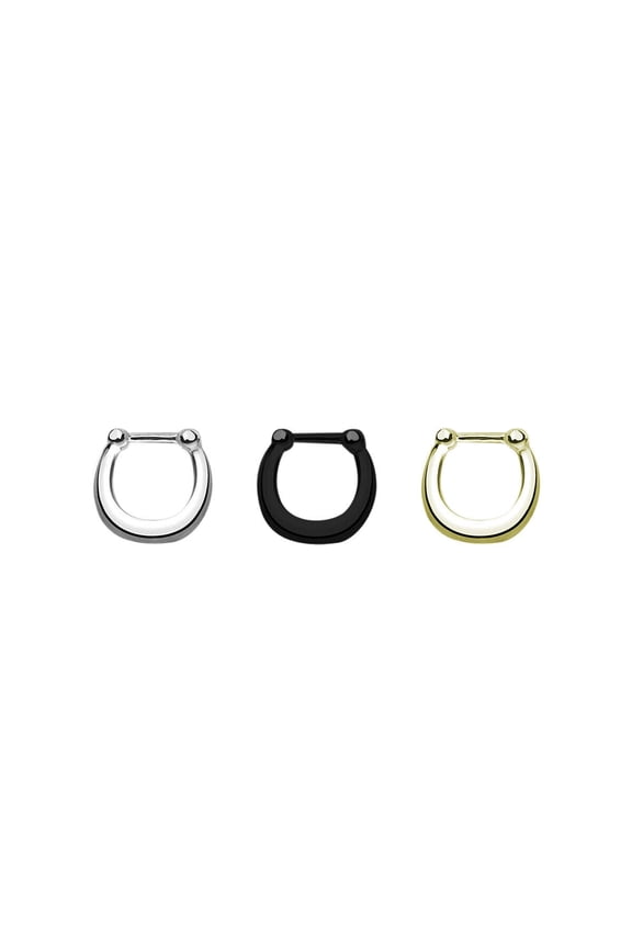 Small Smooth Surface Septum Ring Clicker Surgical Steel 16g