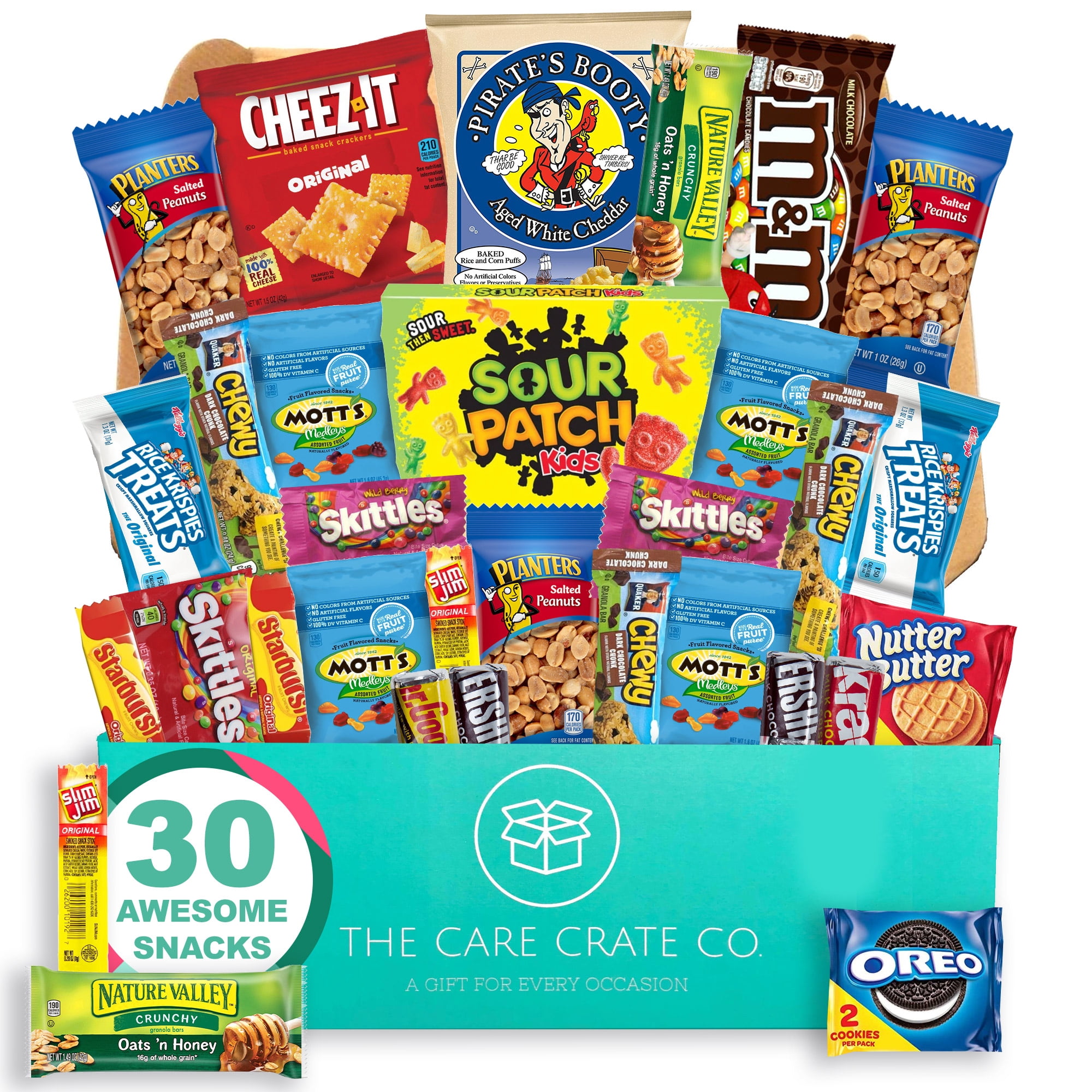 Small Snack Box Care Package - 31 Variety Pack - Chips, Candy, Peanuts ...