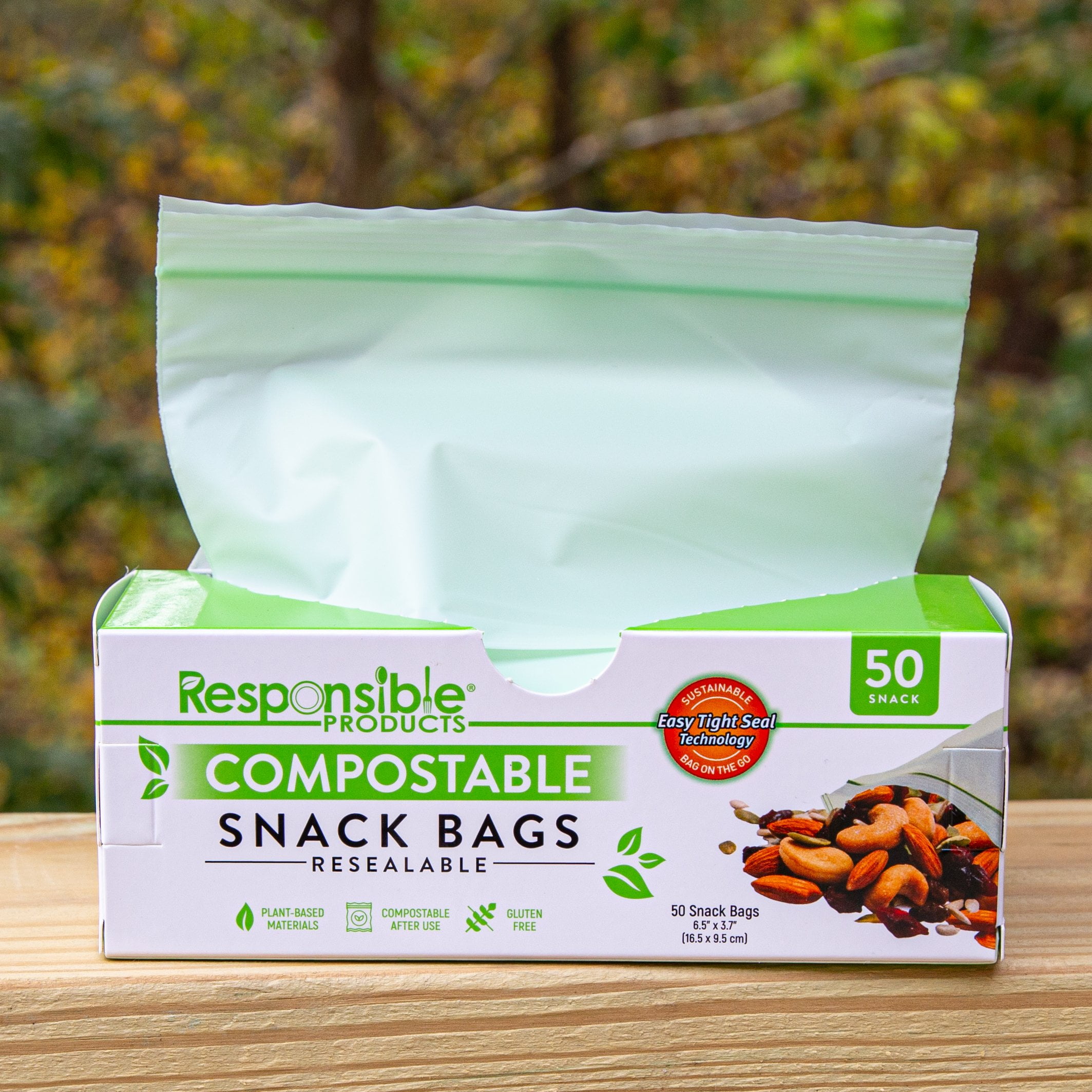 100% Compostable Snack Zip Bag | ECO-Friendly Small Storage Bags | Freezer  Bag | Plant-Based BPA-free | Seal well for Cookie, Chips and Snack (1