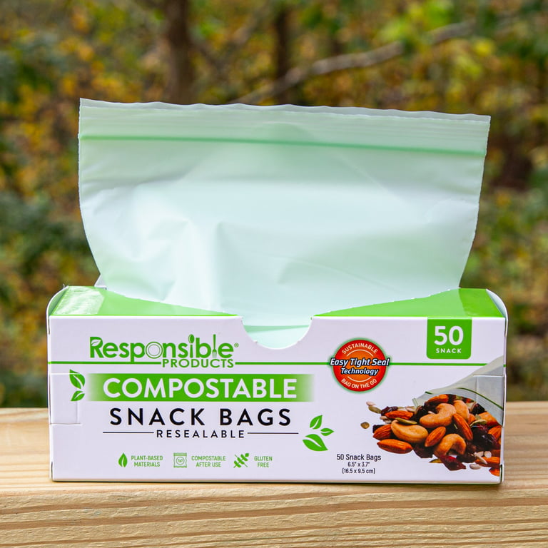 Eco-Friendly Resealable Compostable Food Storage Bags (Large) - Responsible  Products