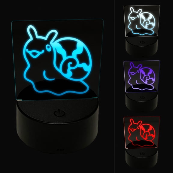 Small Snail Reaching Out LED Night Light Sign 3D Illusion Desk Nightstand Lamp
