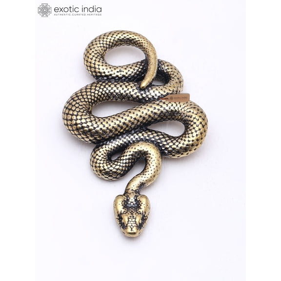 Small Snake Statue | Brass Figurine | Table Decor