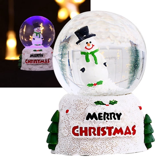 Small Snow Globe Vintage Snowman Christmas Decor, Lighted Christmas Decor Gifts Snowglobes Christmas, Christmas Decoration Gift Fall Snow Globe